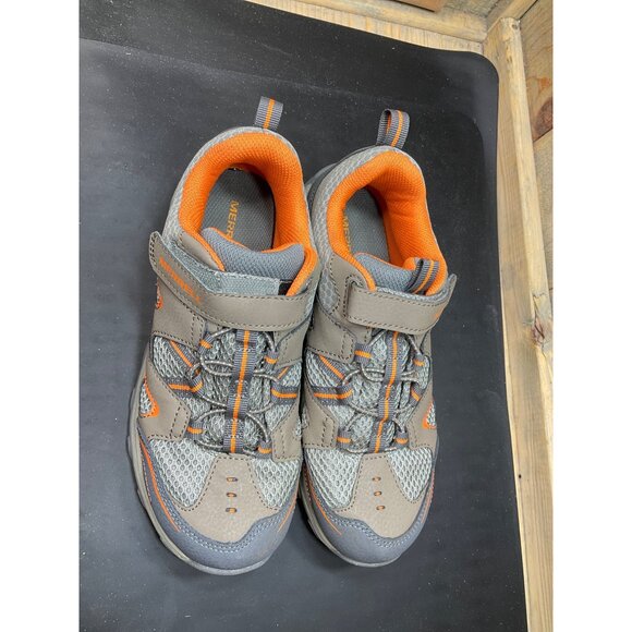 Merrell Boys Size 5 Gray & Orange Hiking Shoes With Hook & Loop & Lace-Up Closur - Picture 5 of 7
